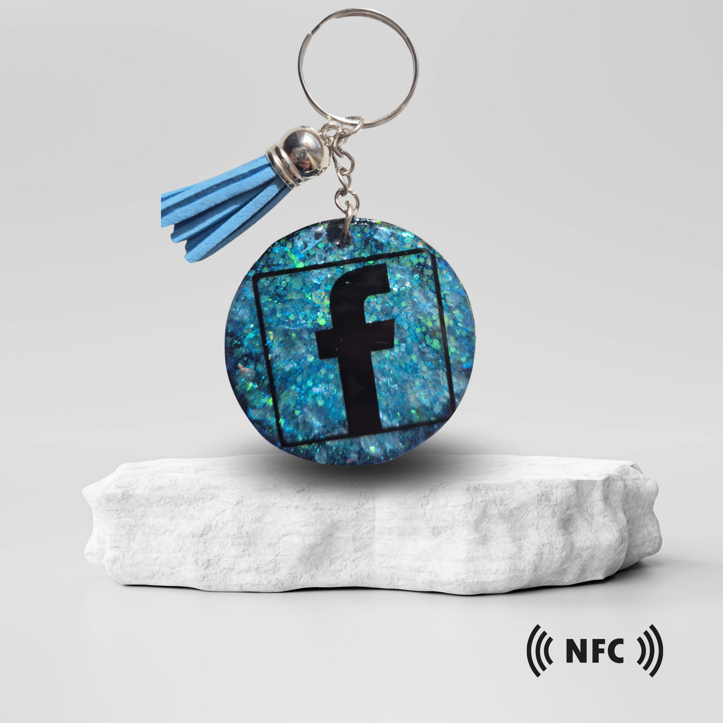 Llavero Nfc Redes Sociales de Resina