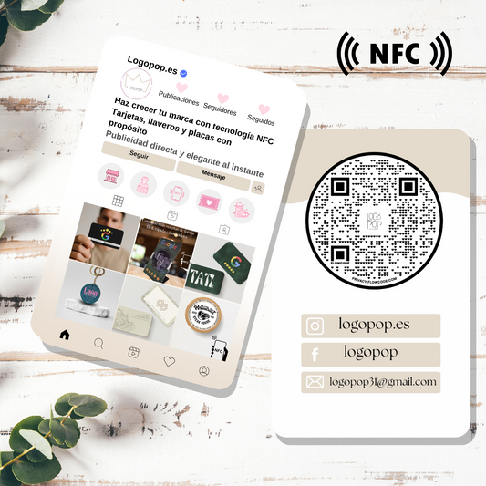 Tarjeta NFC Personalizada con Feed de Instagram | PVC y Vinilo Premium | Comparte tu Perfil al Instante para Emprendedores y Creadores